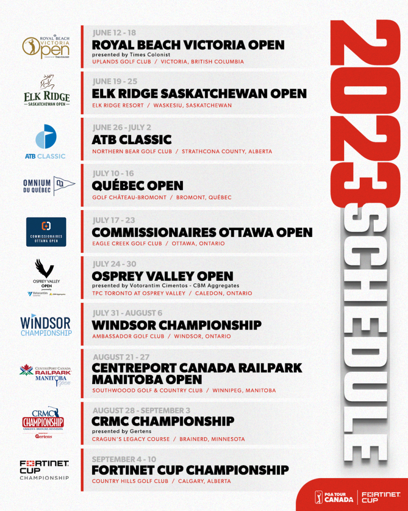PGA TOUR Canada 2023 tour schedule